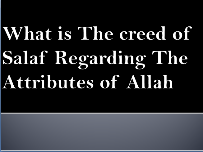 creed of salaf pakka